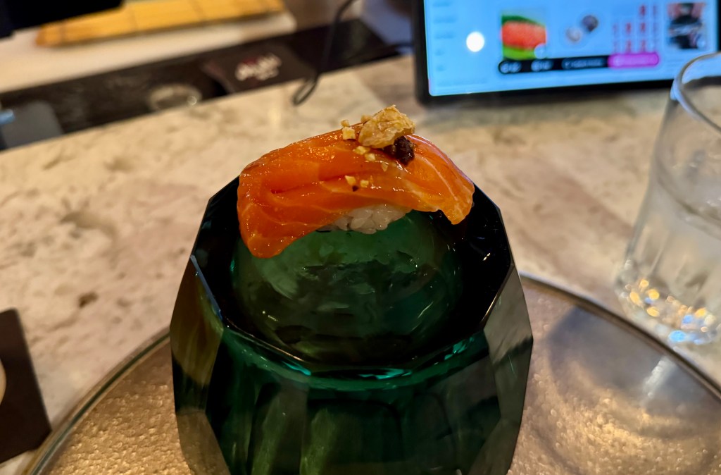 Fish on a small plate at Yuzu.