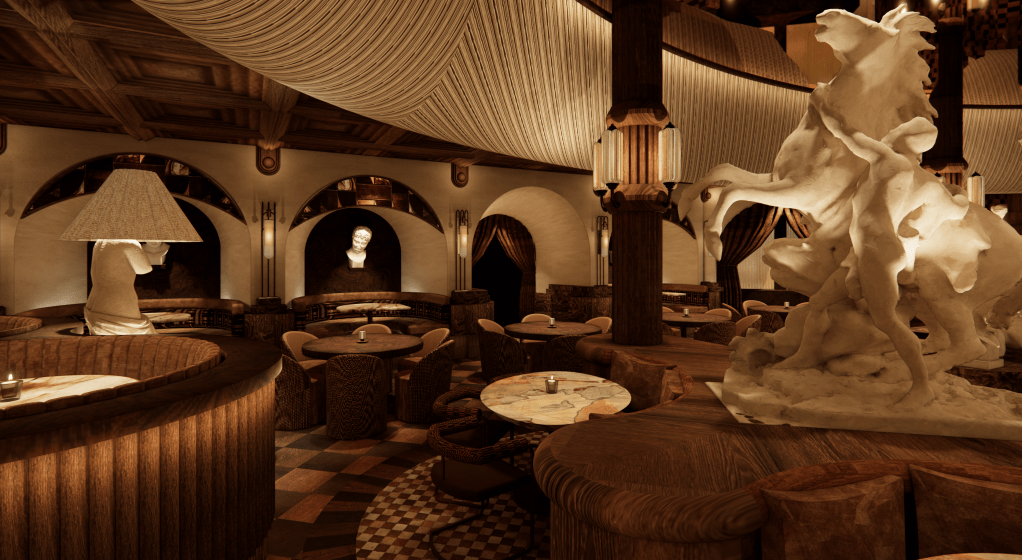 Roman God of Fire dining room