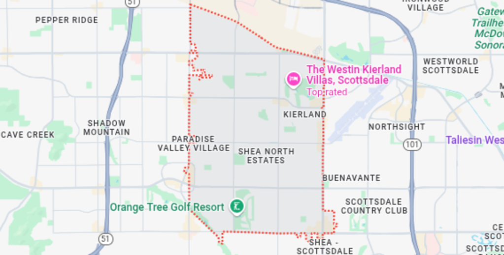 a map of the 85254 zip code