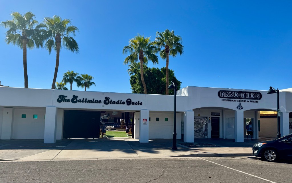 Exterior of Saltmine Studio Oasis and Diamond Don's.