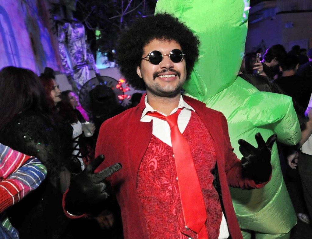 An African-American male dressed as The Weeknd.