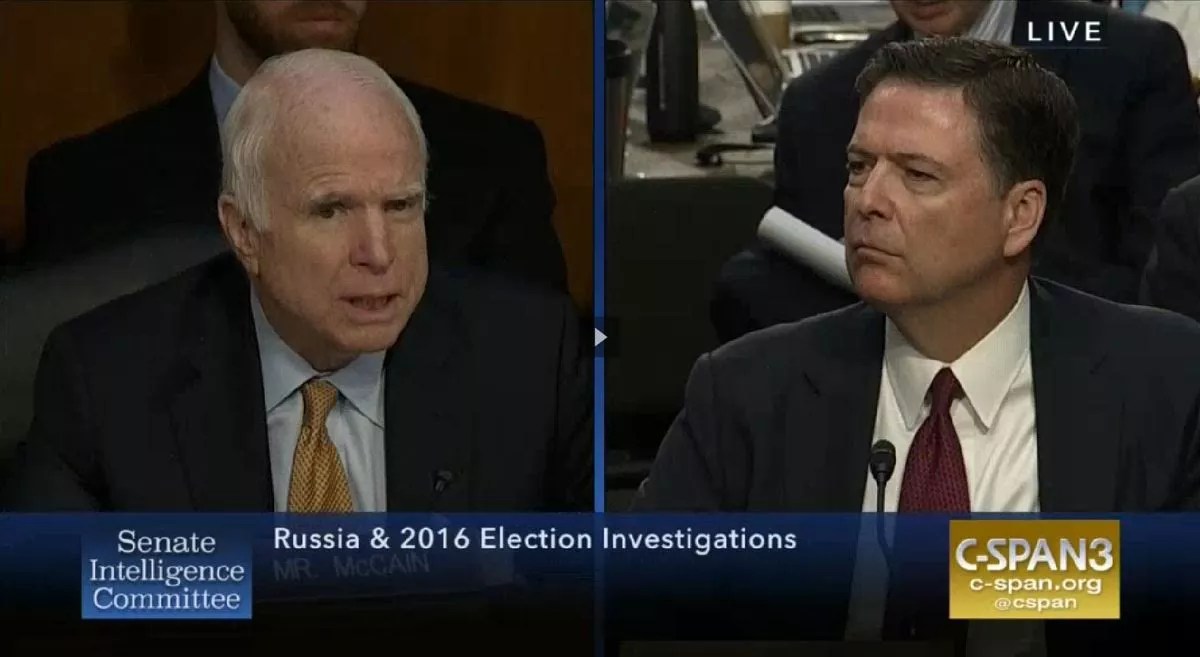 John McCain Provides Biggest Fireworks, Gaffes of ‘President Comey’ Testimony