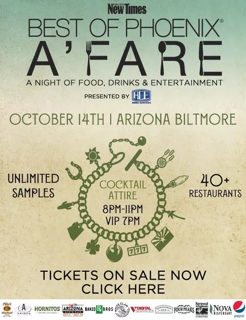 Early Bird Tickets Are Still Available for Best of Phoenix A’Fare (Rates Increase August 26)