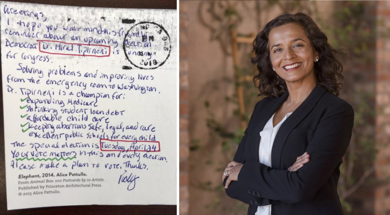 Postcards Prompt FEC Complaint Against Hiral Tipirneni’s Campaign in CD8