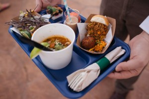 Blue Watermelon Project meal on a lunch tray.