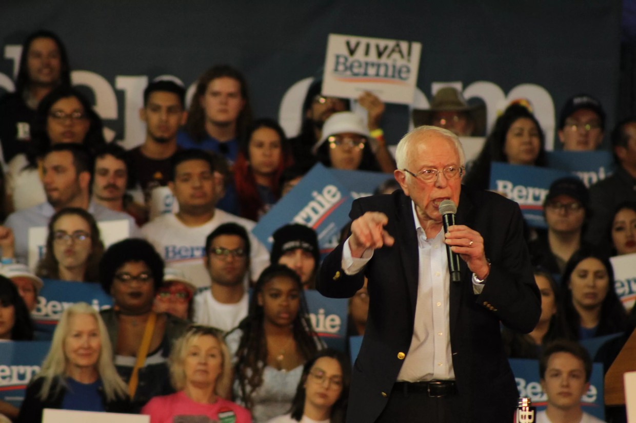 Bernie Sanders’ Arizona Rally: Call to Warren Fans, Jabs at Biden, and Nazi Flag