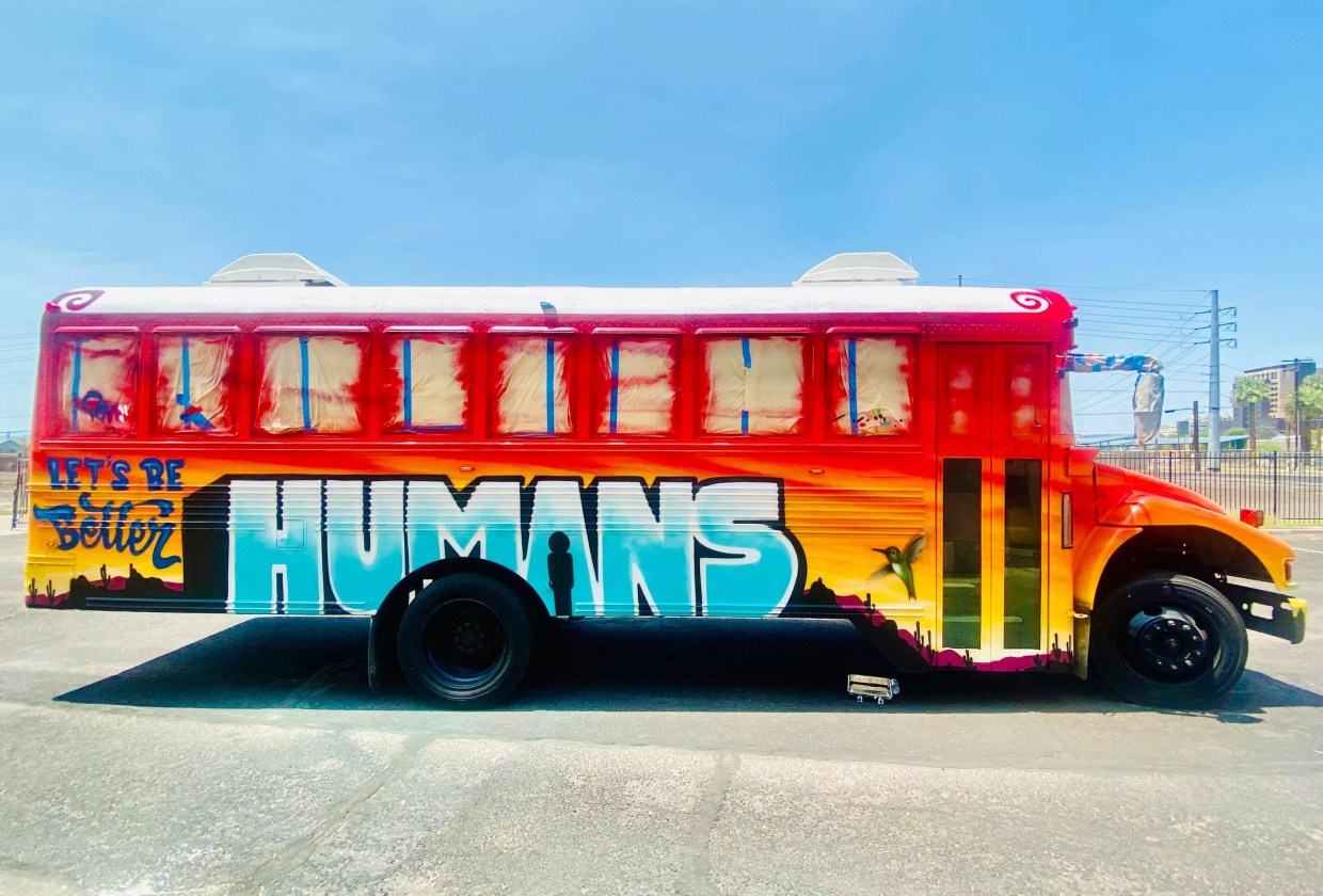 A School Bus Painted by Phoenix Artists Is Traveling the U.S. to Help the Homeless