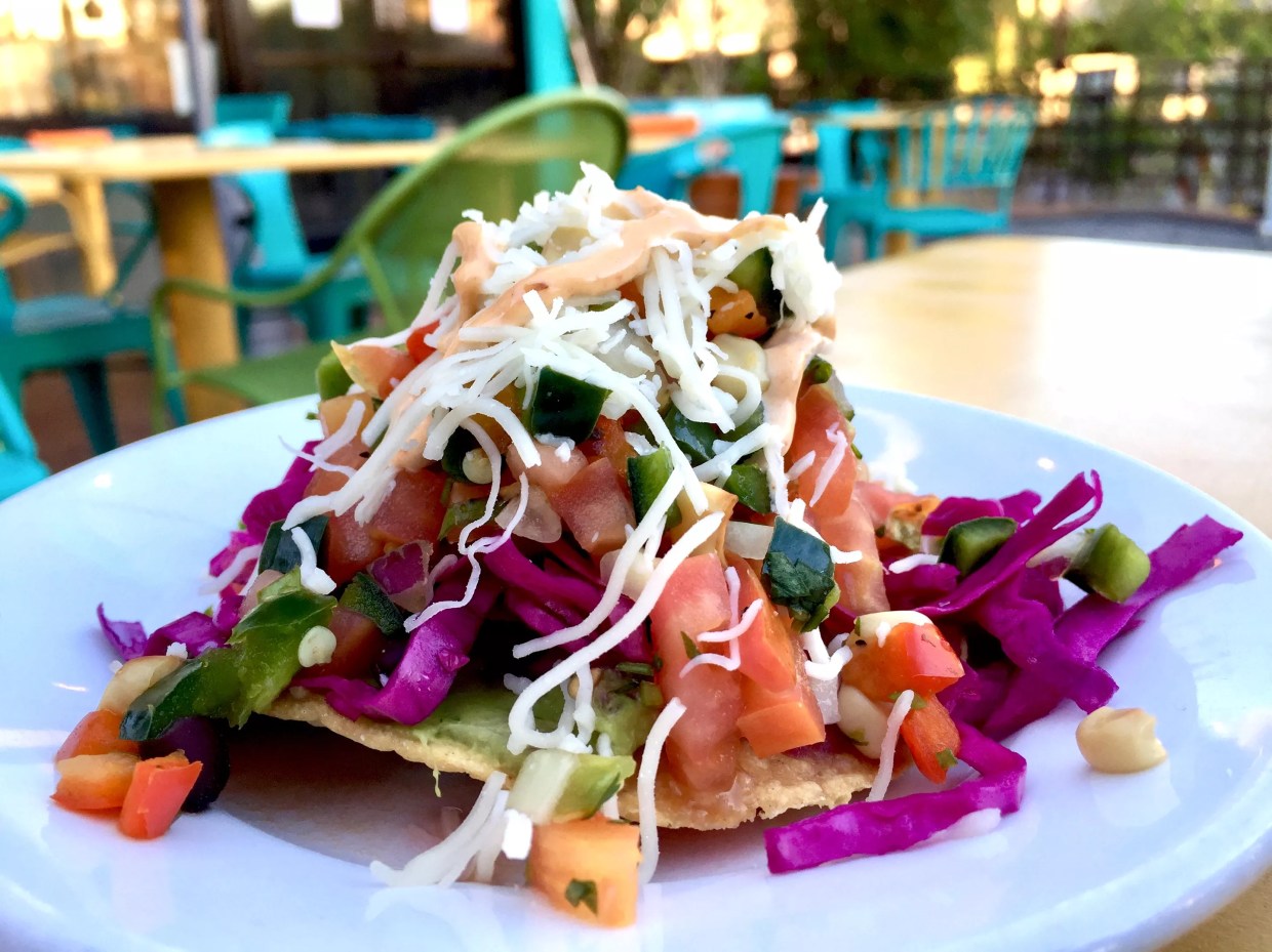 Plate of food at Fuego Bistro.