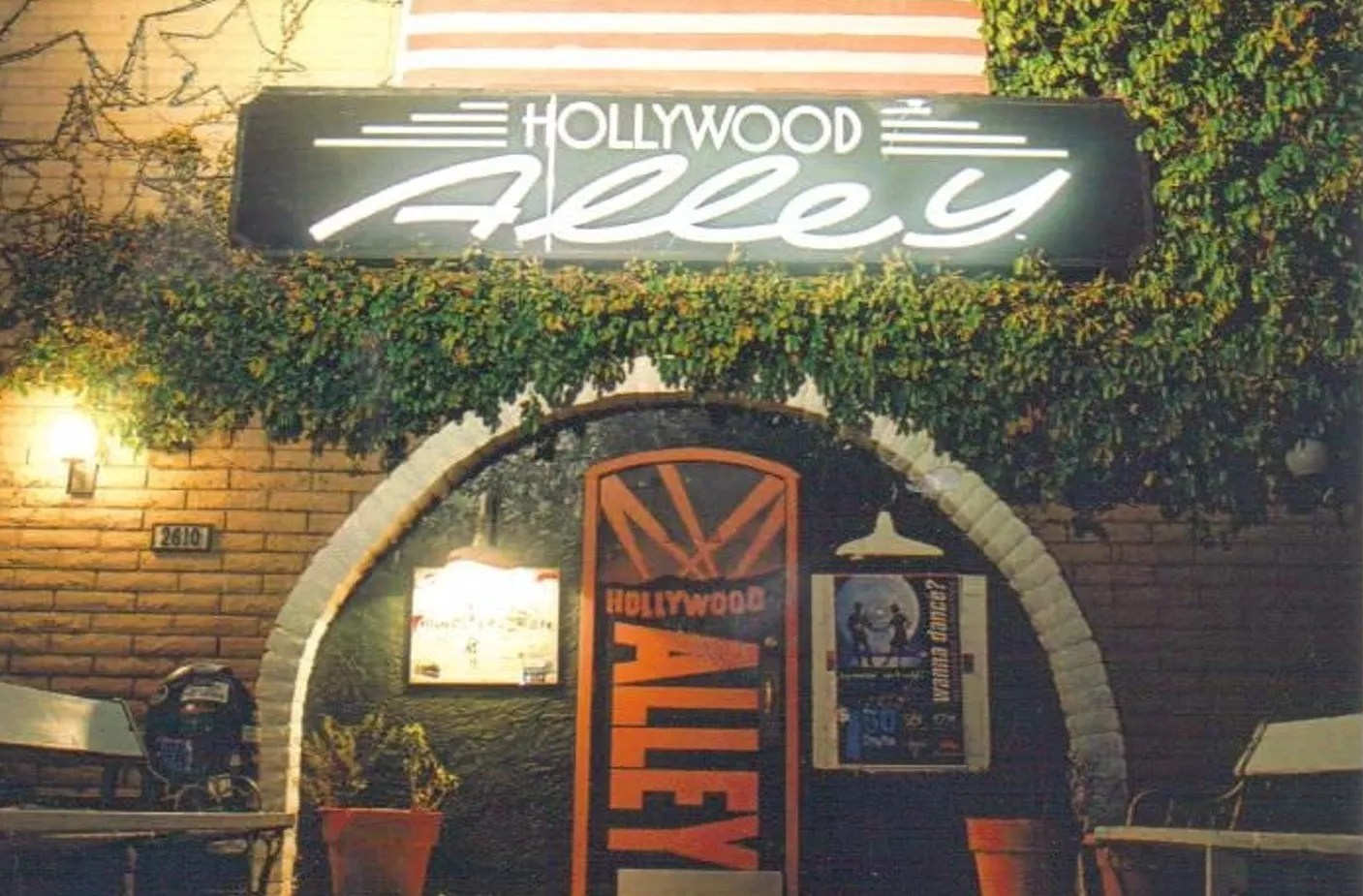 The front entrance of a bar.