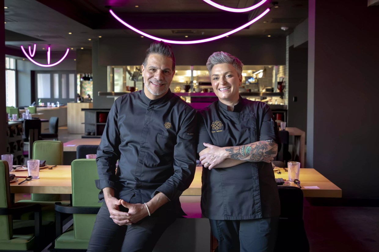 Chefs Angelo Sosa and Penny Tagliarina.