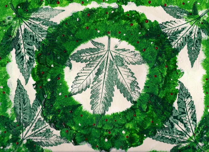 cannabis wreath