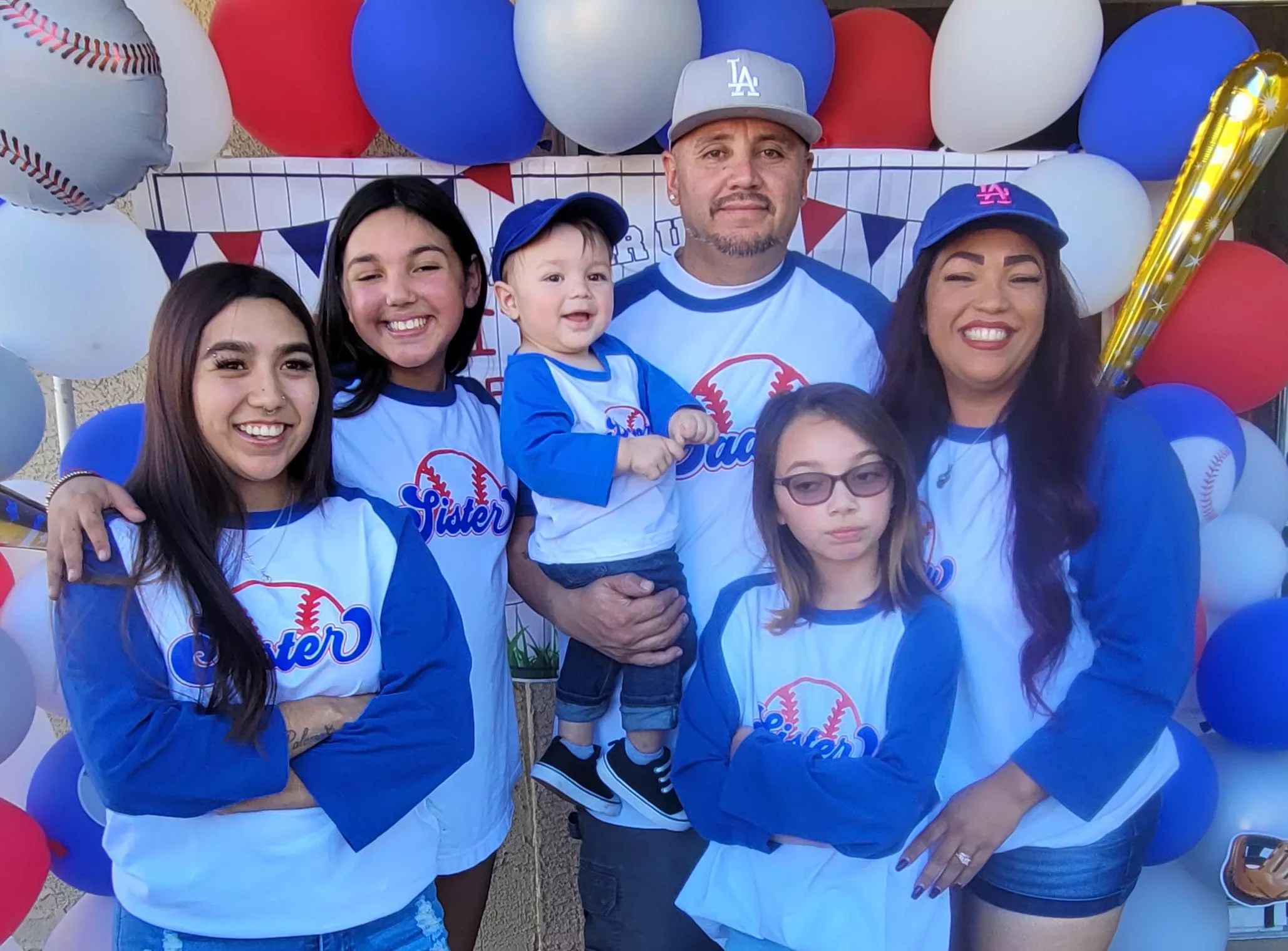 The Moreno family poses for a group photo.