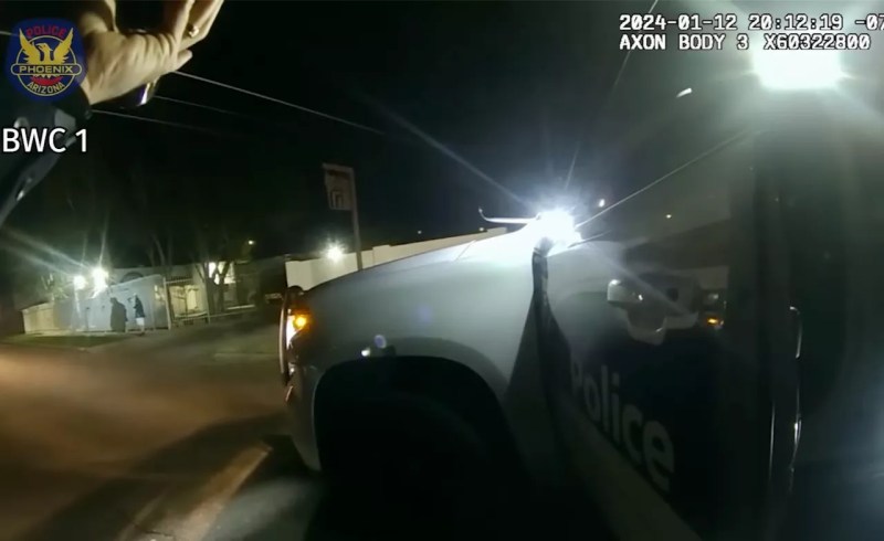 Phoenix police officer with gun