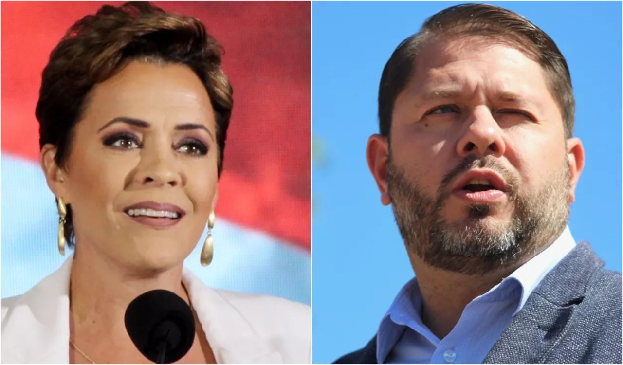 Kari Lake and Ruben Gallego