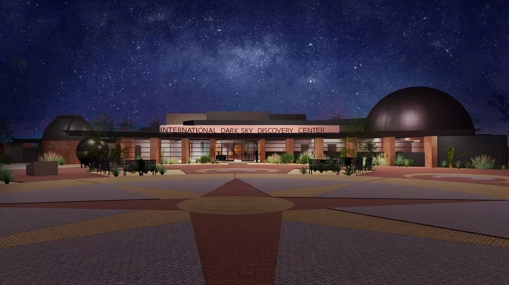 An observatory at night.