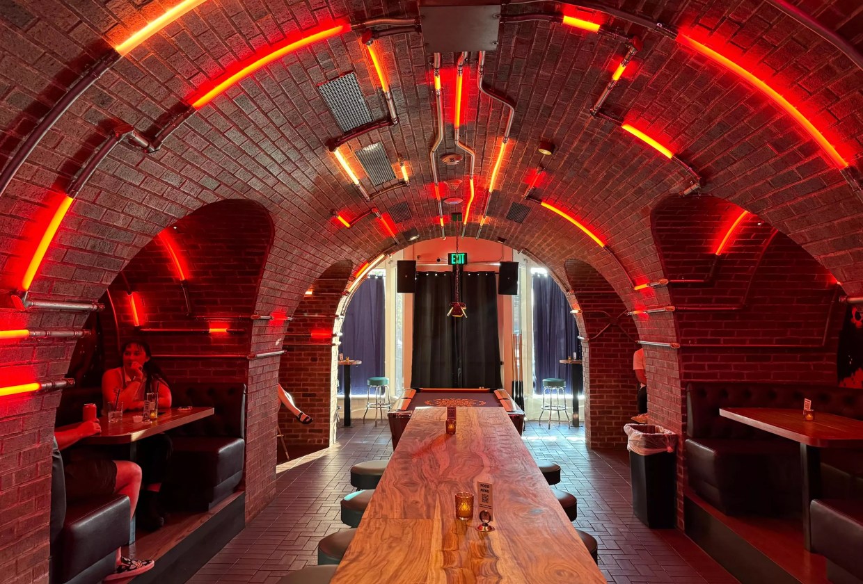 Inside Devil's Hideaway.