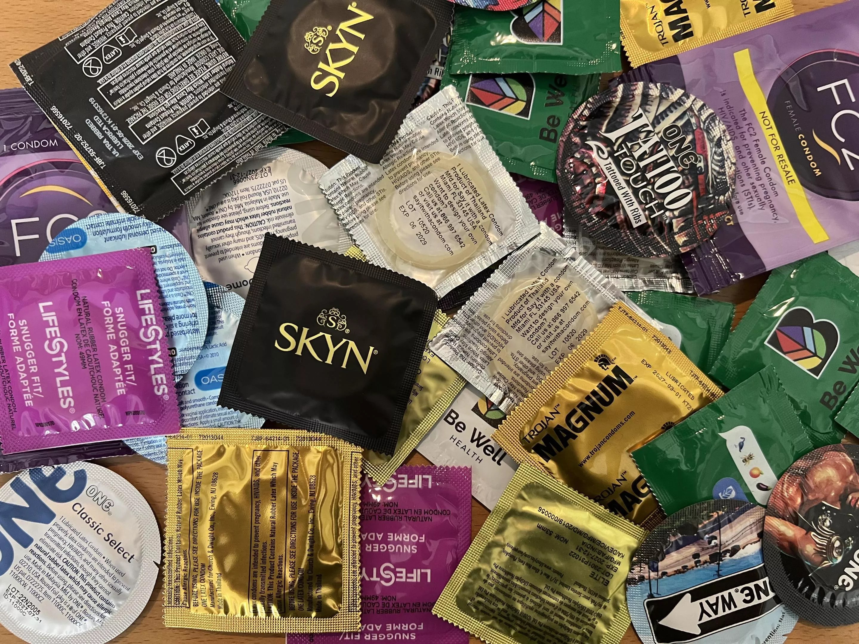 A pile of condoms.