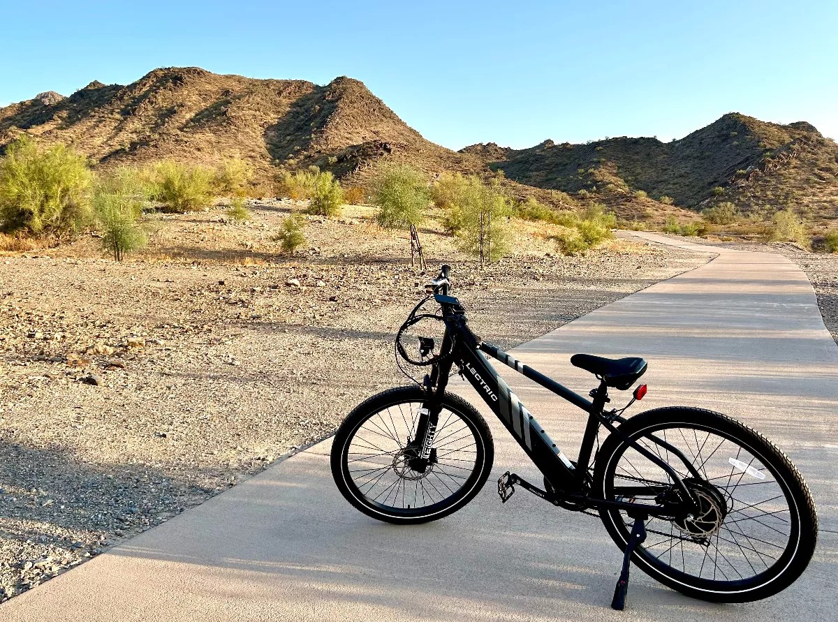 an e-bike on an arizona trail