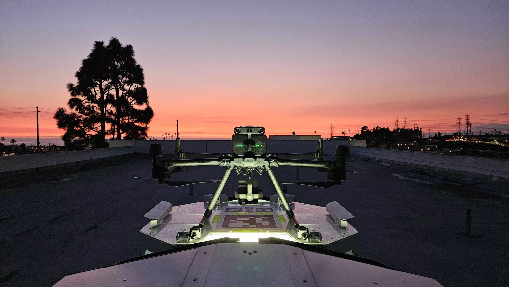 a drone on top of a building