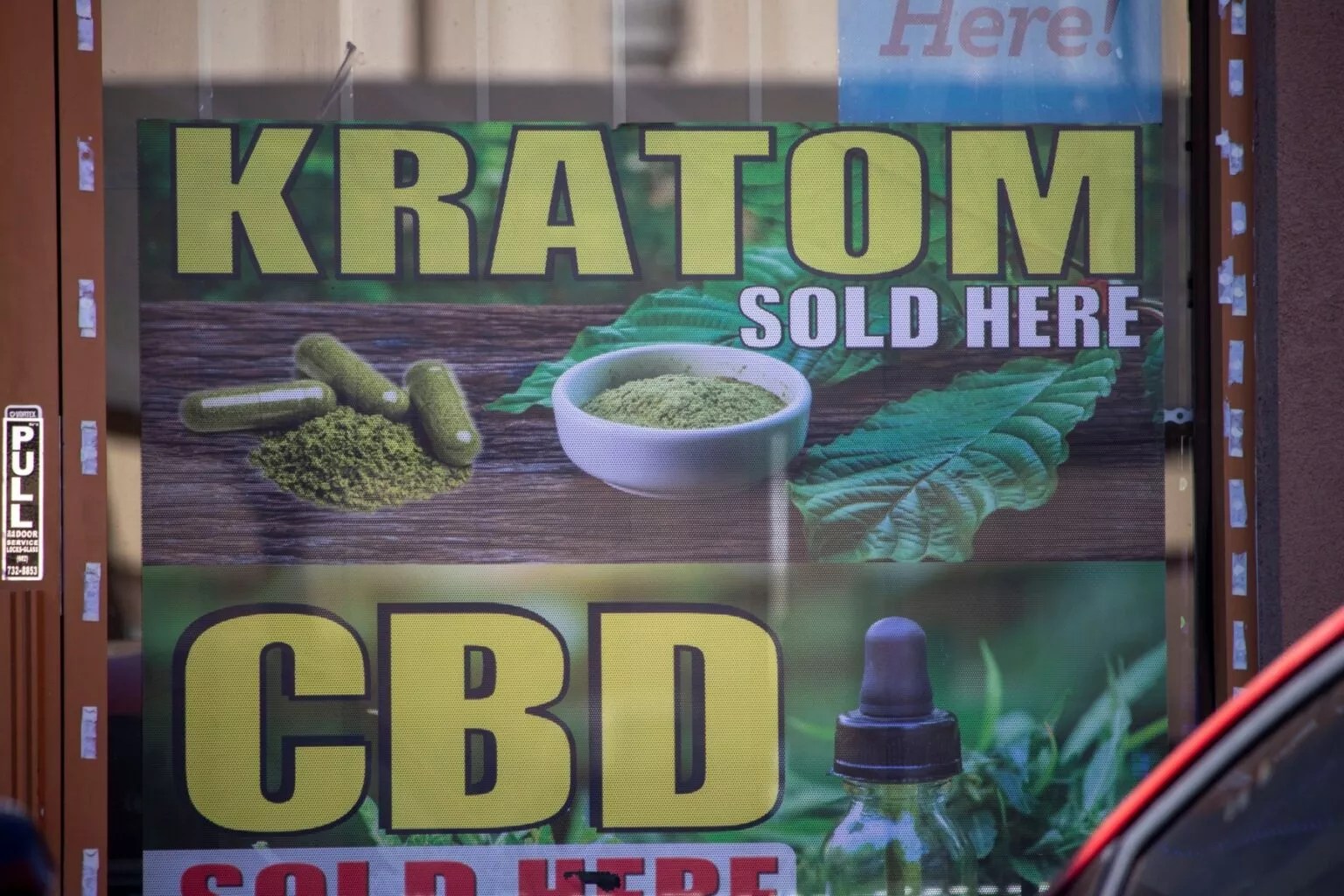 An advertisement for Kratom at a shop in Phoenix