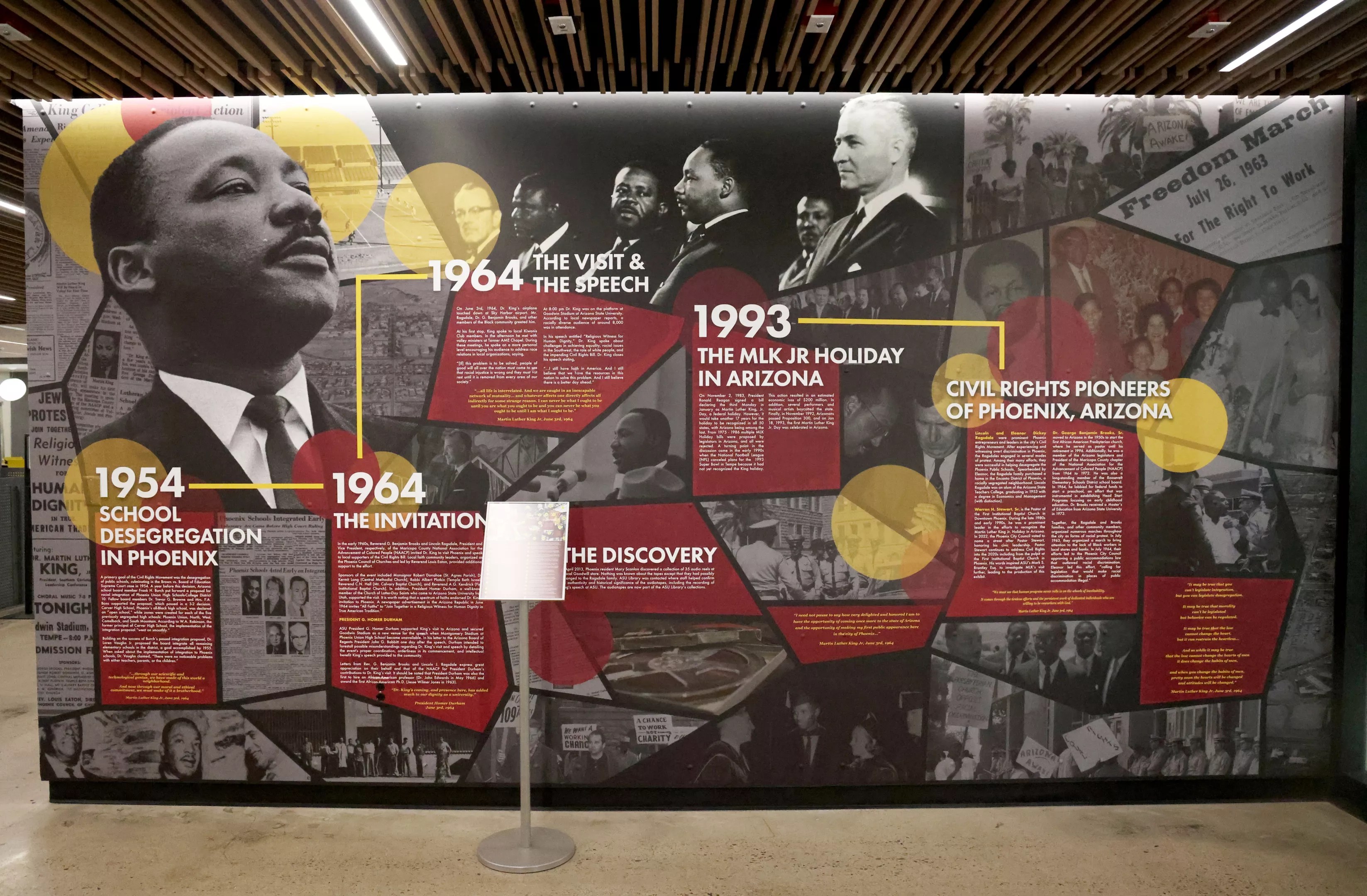 A display commemorating Dr. Martin Luther King Jr.