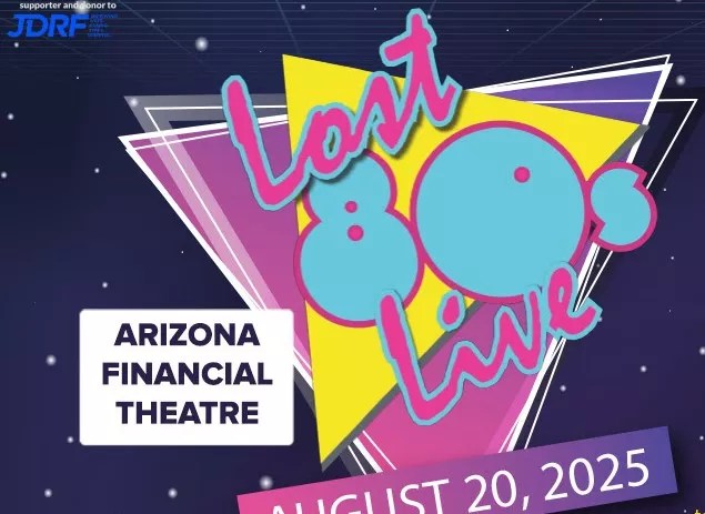 An '80s-themed tour logo.