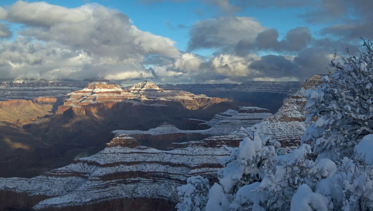 The Grand Canyon in winter.