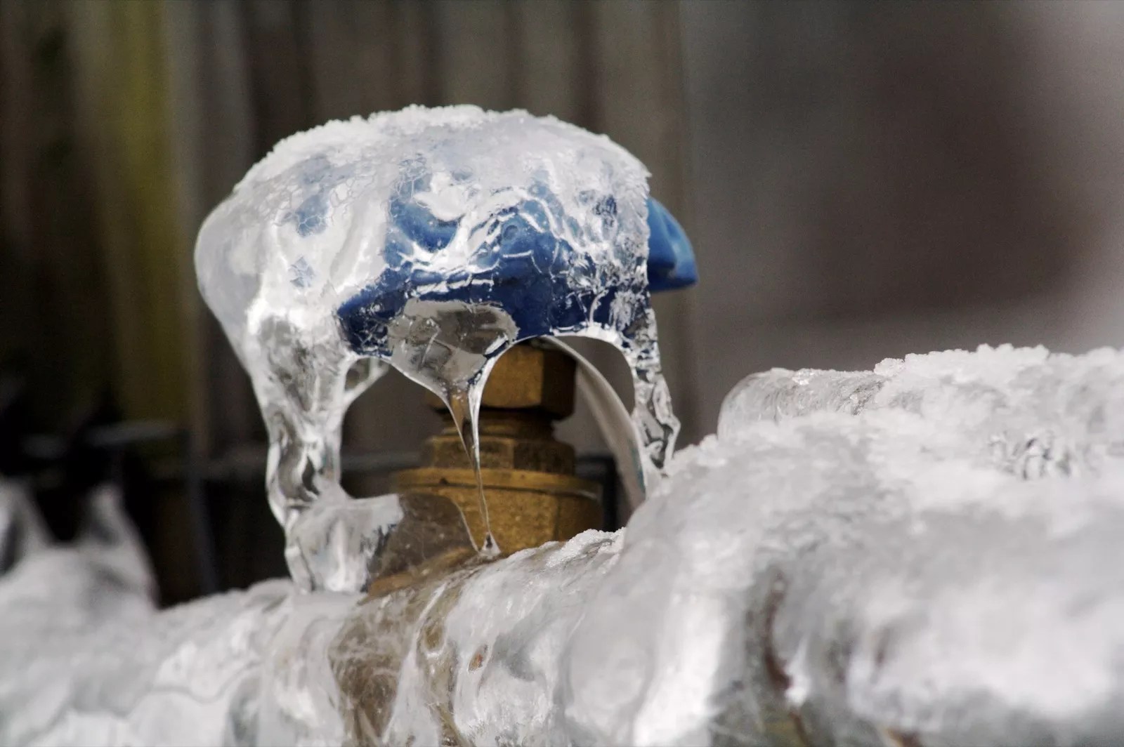 a frozen outdoor hose faucet