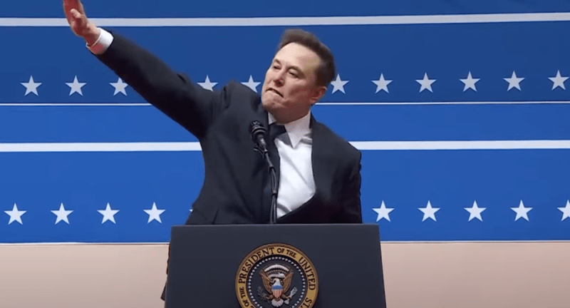 elon musk doing what appears to clearly be a nazi salute