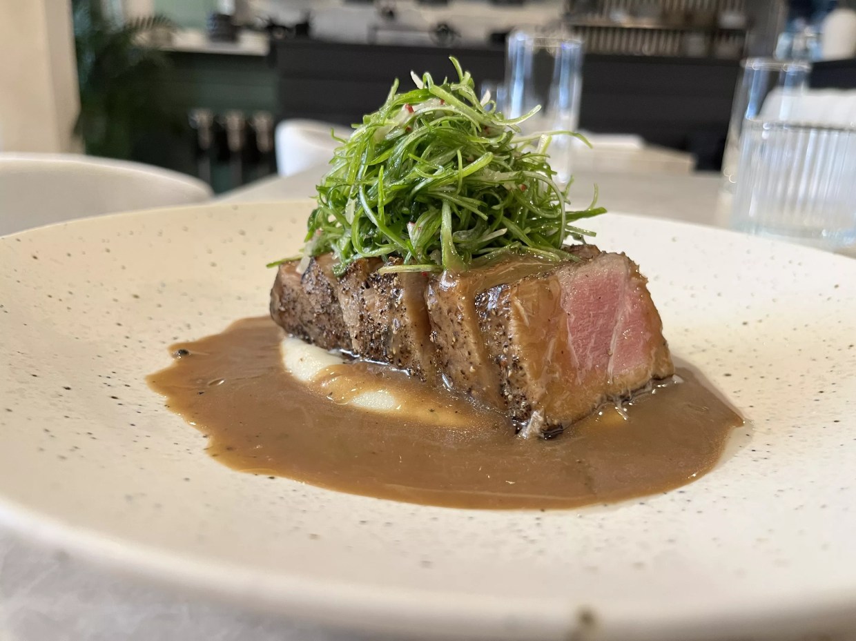 Steak or seafood? This dish from Flour & Thyme offers a little of both