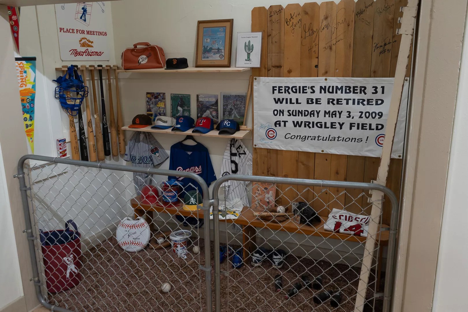 A display in a baseball museum