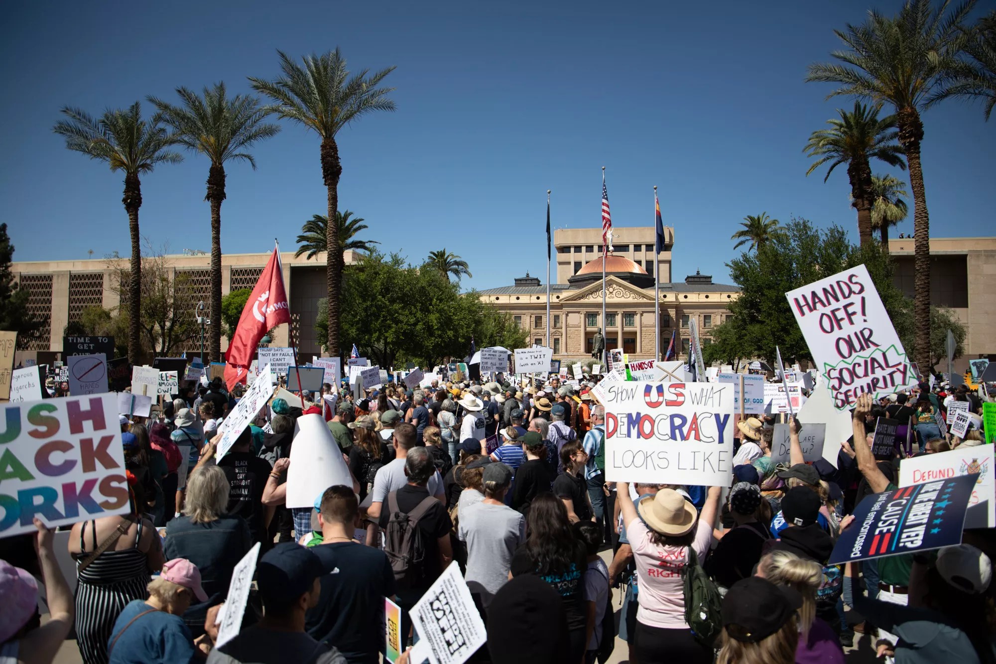 protestors at the arizona capitol