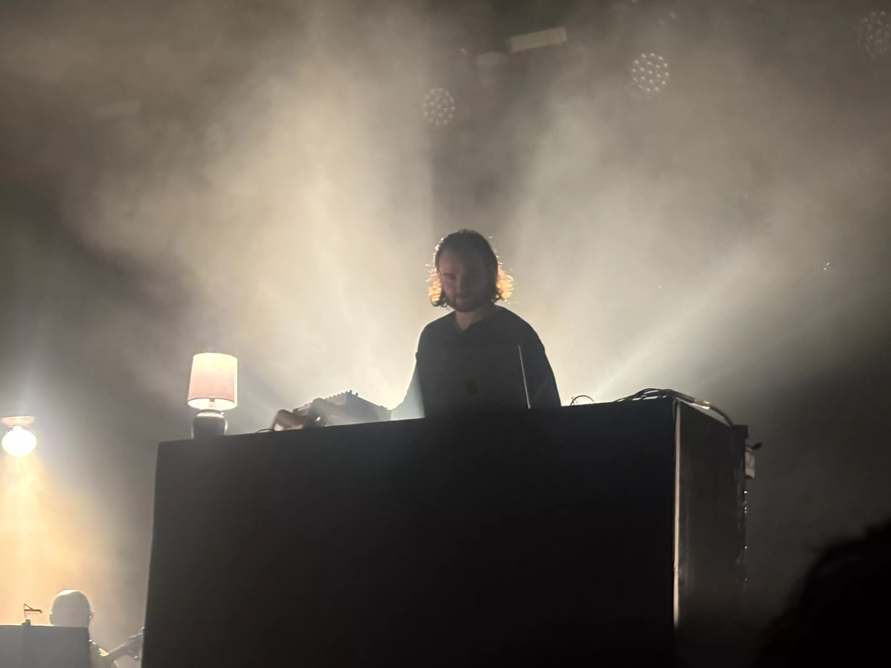 Dance music DJ performs.