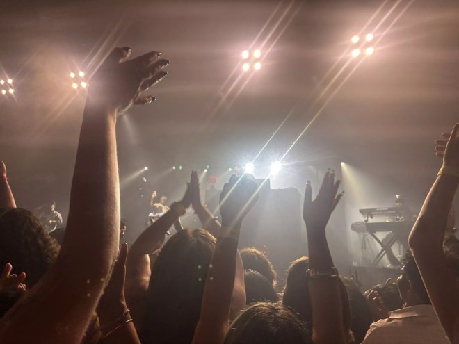 Dance music DJ performs.