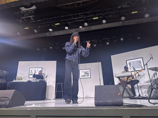 Man performs on stage