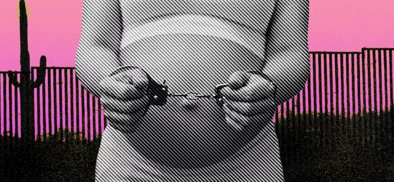 a pregnant woman in handcuffs