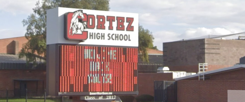 a sign for cortez high school