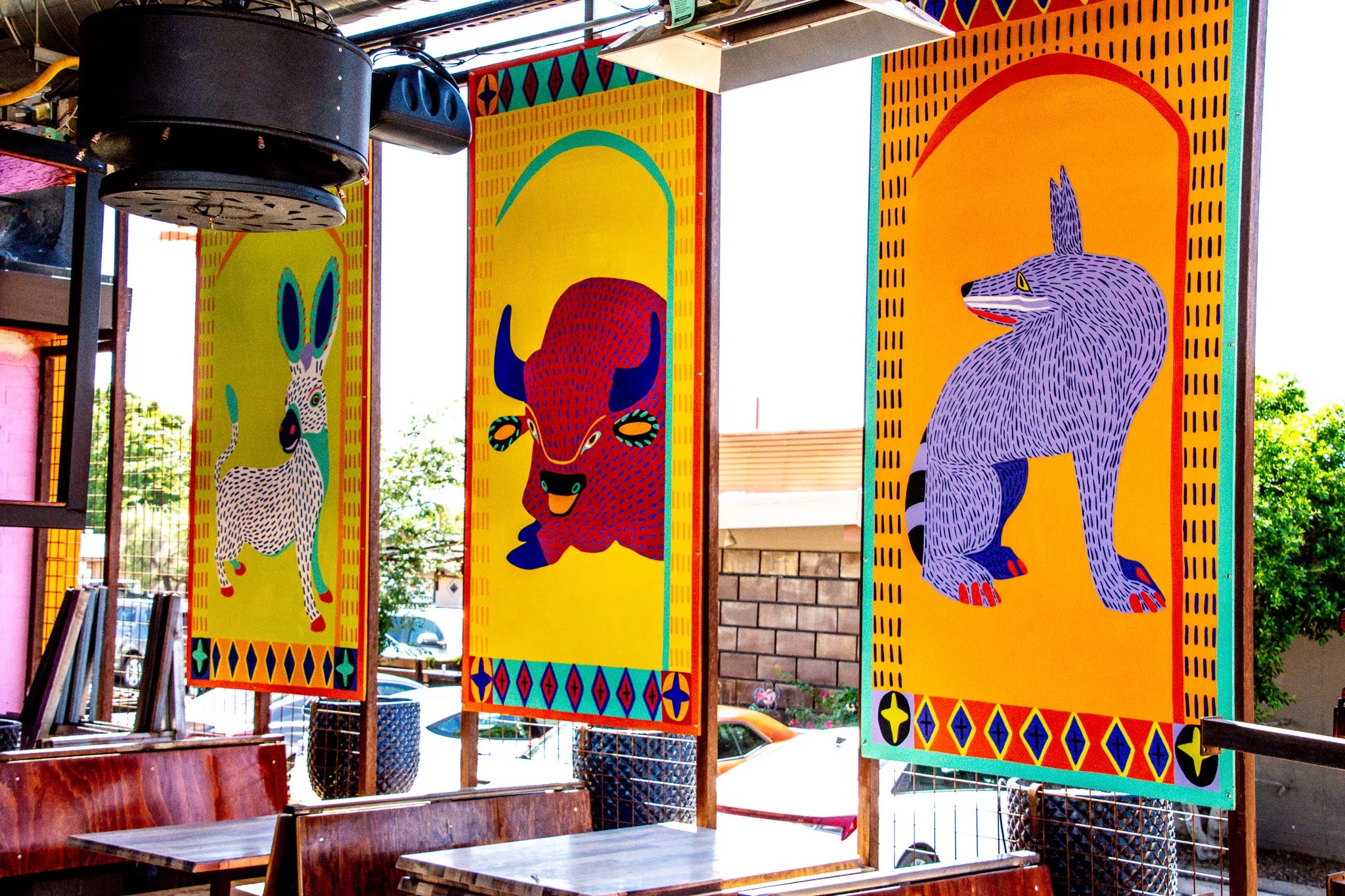 Animal paintings at Funky Frida's.